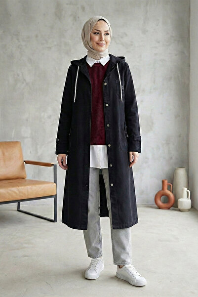 Kirazgym Căciulă de damă cu glugă, buzunare pliabile și buzunare cu nasturi -...