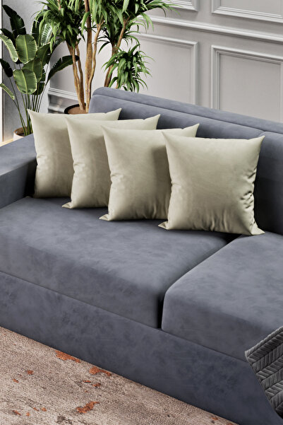 Mobpazar 4 Adet Kırlent Kılıfı Soho Krem Renk 43x43 cm 4 Adet