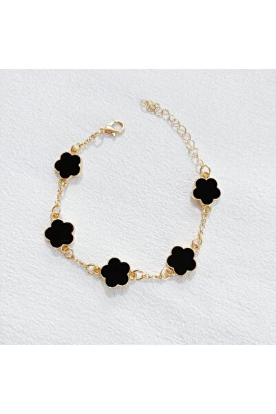 Choice Black Color Luxury Classic Five Flower Bracelet Adjustable Five-Pointe...