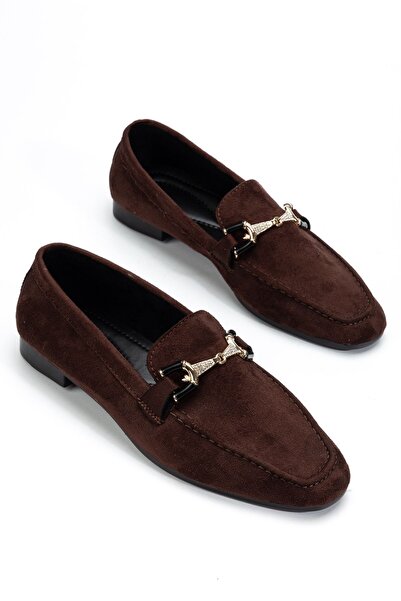 Hayalimdeki Ayakkabı Anna Women's Orthopedic Bitter Brown Suede Ballerinas