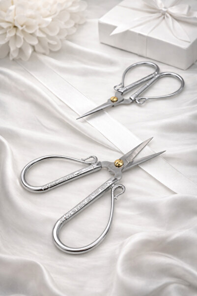 ZEYMERADE Foarfece pentru cusut, argintiu, cu deschidere cu panglică, pentru ...