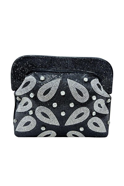 HARSHAS GLAM Beaded Rhinestone Clutch