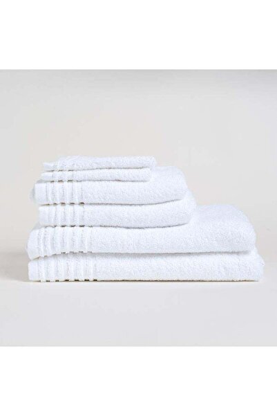 Generic طقم مناشف أبيض ناعم للغاية مكون من 6 قطع