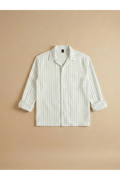 kastrioti Old Money Çizgi Desenli Krep Kumaştan Gömlek