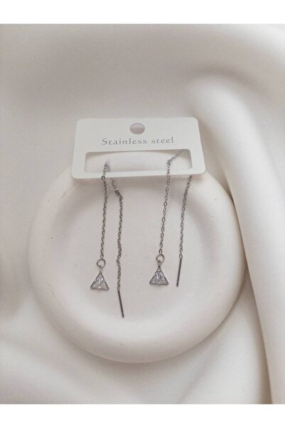 Minne Jewelry-Accessory Chain Dangle Earrings - Beaded Dangle Earrings - Stee...