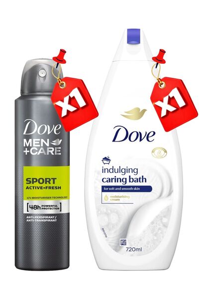 Dove 250ML MEN SPORT ACTIVE FRESH X1 + 720ML BAIE DE RĂSFĂȚARE ȘI ÎNGRIJIRE X1