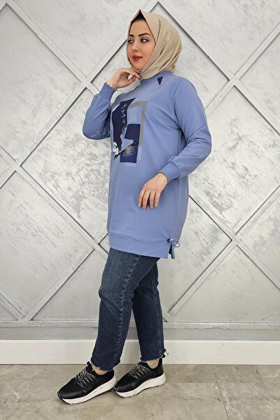 PYS KADIN BASKI TAŞ DETAYLI TESETTÜR TUNİK