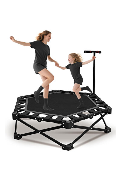 Rev Foldable indoor fitness trampoline with adjustable handle - For children ...