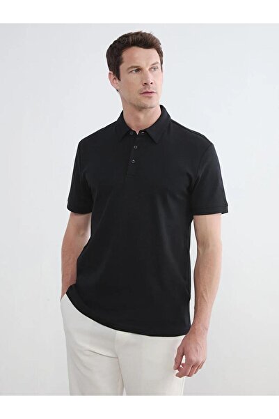 LC Waikiki Black Polo Collar Men's T-Shirt (S6)