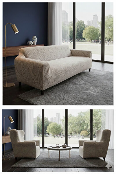 Hazineci Bey Sofa Cover, Sofa Slipcover, 3 3 1 1, Elastic, Flexible, Washable...