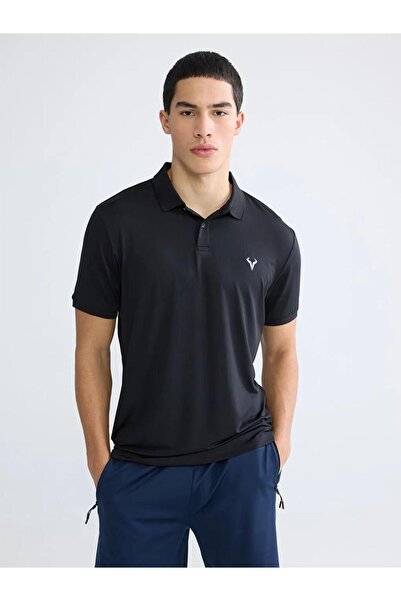 LC Waikiki Black Polo Collar Men's Sports T-Shirt (S6)