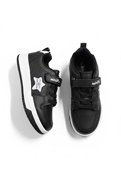 Moda Kadıköy Unisex Children's Black and White Orthopedic Sole Sports Shoes w...