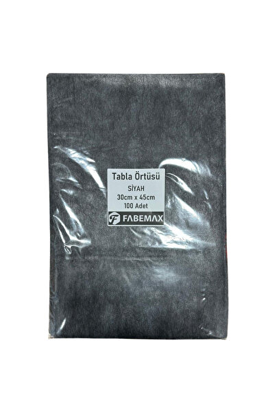 Fabemax غطاء طاولة أسود مقاوم للسوائل - 30x45 سم (100 قطعة)