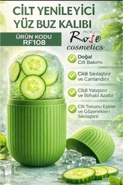 Roesıa Rose Cosmetics Rose Buz Küpü Yüz, Gözler ve Boyun Masajı Cilt Bakımı, ...