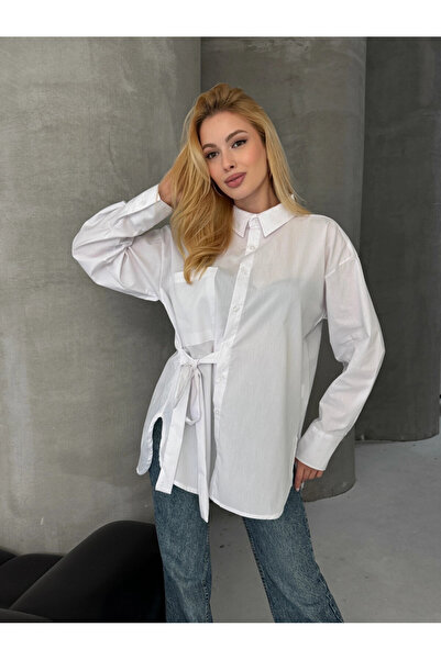 Cool & Sexy Tie-Detail Oversize Shirt