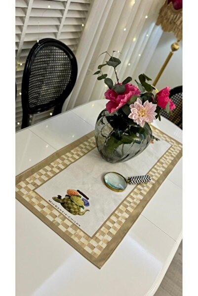 Nef’s Atelier Mackenzie Mocha Ortanca Patterned Runner Mc 40*140 cm