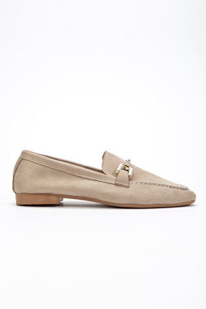 Hayalimdeki Ayakkabı Anna Women's Orthopedic Beige Suede Ballerinas