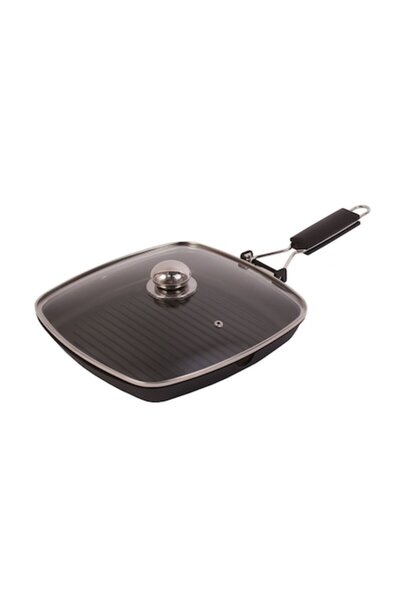 Swan 28 cm Grill Pan with Lid and Folding Handle