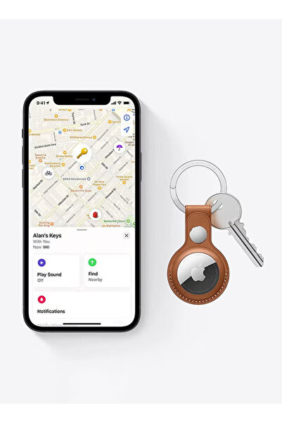 AppleRound مجموعة Apple AirTag من 4 قطع باللون الأبيض