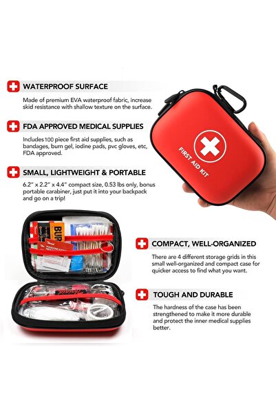 Generic First Aid Kit 200-Piece – Emergency Medical Supplies for Home, Car, Office, Travel, School