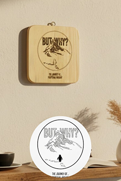 Myend Prirodna drvena dekorativna slika - "Ali zašto?" Dizajn pingvina, zidni...