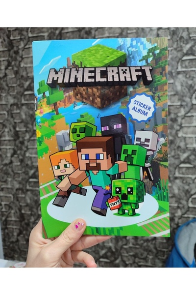 senacacollection 1 ADET Minecraft Sticker Albümü 16 Sayfa 208 Adet Sticker