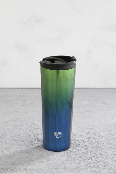 Hometime Cylinder Thermos Cup 500 ml Blue Green
