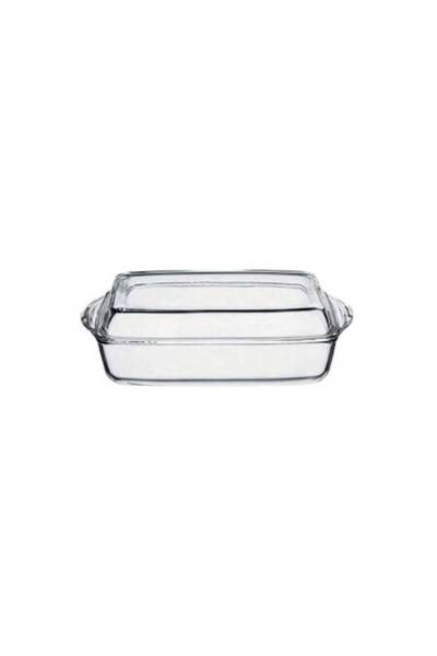 Borcam Rectangular Heat Resistant Dish Pasabahce Borcam, with Lid, 2.75 L