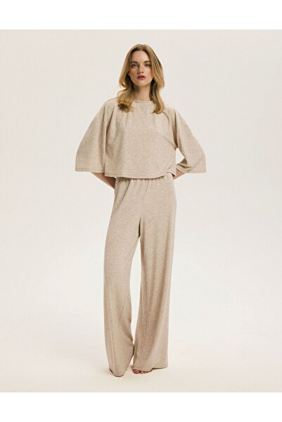 ESOTIQ BLOOVII Women's 2-Piece Outfit Set Loungewear Knitwear Wide Leg Pants ...