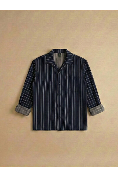 kastrioti Old Money Çizgi Desenli Krep Kumaştan Gömlek
