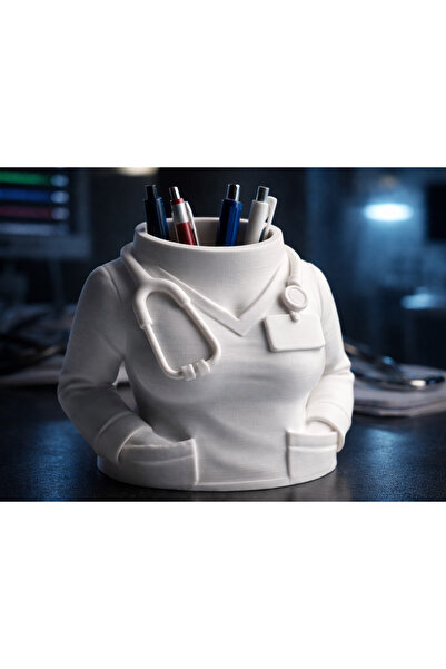 Lorien3D Doctor & Nurse Themed Desktop Pen Holder White Apron Design Desktop ...