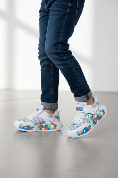 Görkem bebe ayakkabı ve tekstil Pantofi sport cu model pixel block pentru băieți