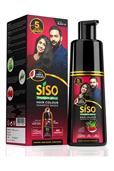Siso Premium Gold Hair Colour Shampoo Based Black 180ml