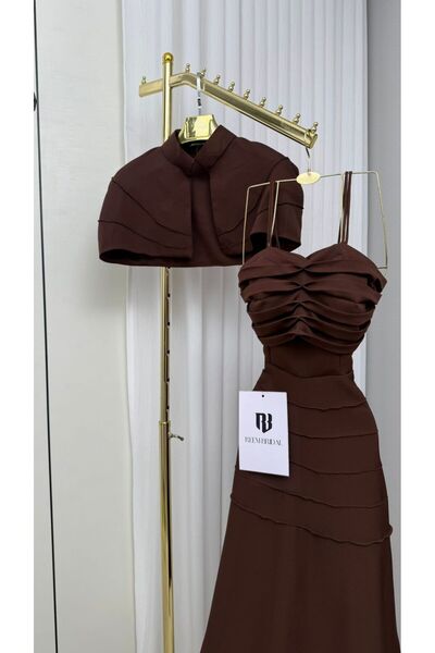 Reem bridal dark brown two-piece dress