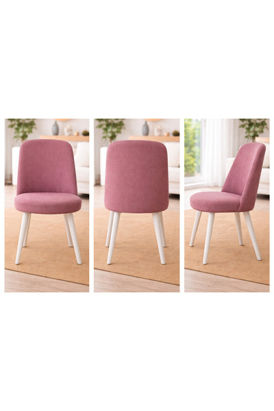 Akbal Home Sandalye Kılıfı 4 Adet Standart Retro Yuvarlak Bal Petek Kumaş Yük...