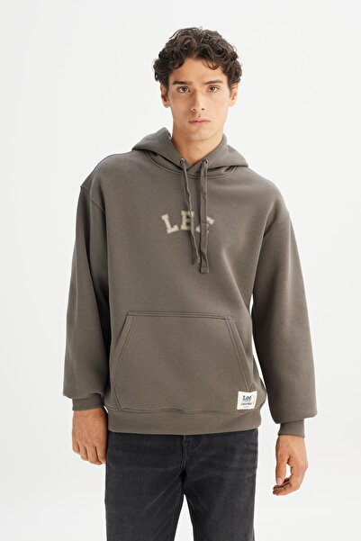 Lee Pamuklu Regular Fit Normal Kesim Kapüşonlu İçi Polarlı Sweatshirt