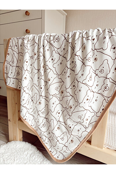 Cloudy بطانية أطفال قطنية مزدوجة الطبقات مقاس 80x90 سم