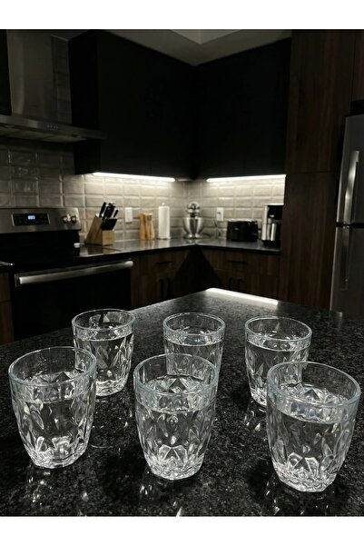 Florya Concept 6’lı Desenli Cam Su Bardağı Seti – Günlük Kullanım Bardak Takımı