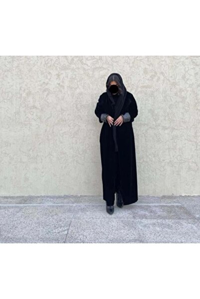 ipeek abaya Black Velvet with Collar