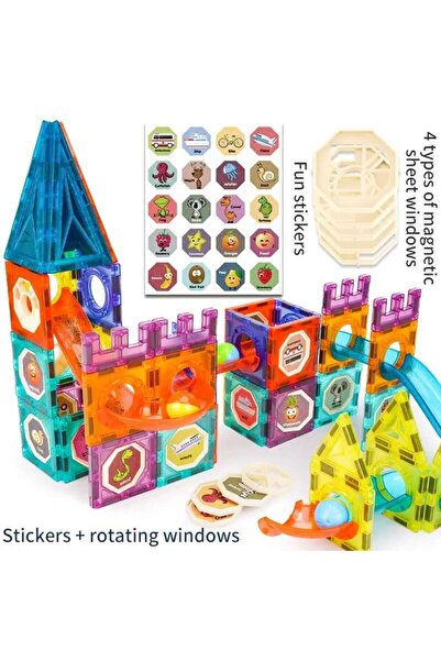 TeTea Jucarie Educationala Tetea, blocuri magnetice, set de constructie cu 52...