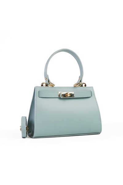 Posete Fagaras Gloria Leather Purse - Light Turquoise, Casual Bag Made of Gen...