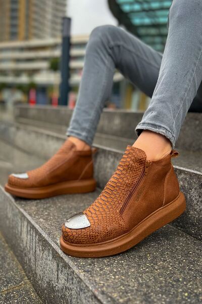 Mhoda Shoes Rlx-133 Coccodrillo Men's Sports Casual Zippered Leather Boots Ct...