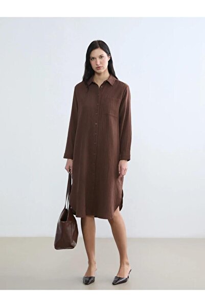 LC Waikiki Textured Slit Shirt Dress (S6)