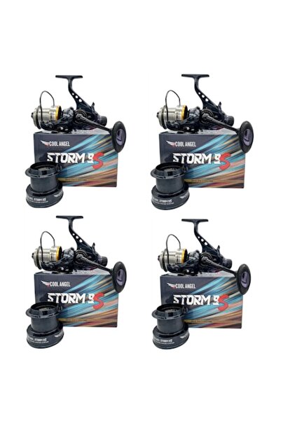 Cool Angel Set de 4 mulinete Storm 9S Long Cast cu Baitrunner, 13 Rulmenti