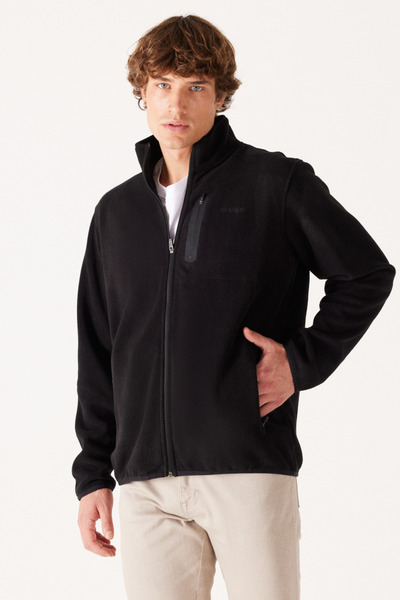 WRANGLER Ανδρικό φούτερ από συνθετικό φλις με φερμουάρ, κανονική εφαρμογή, μα...