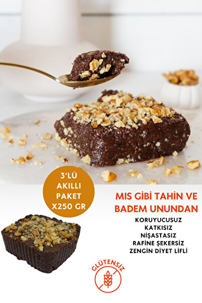 Mikro Herküller Glutensiz 3'lü Rafine Şekersiz Cevizli Kakaolu Yaz Helvası 3x...