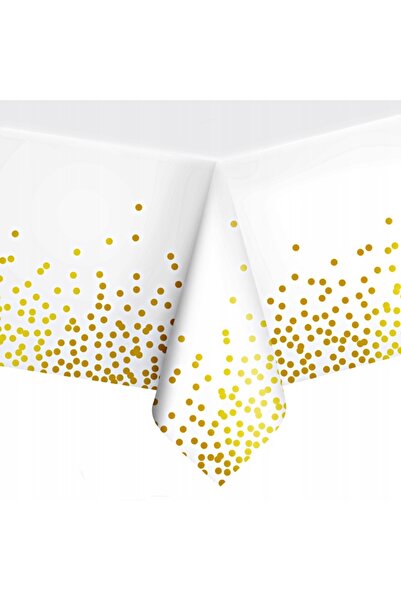 SERSIMO Disposable tablecloth for parties, 137x272cm, white gold