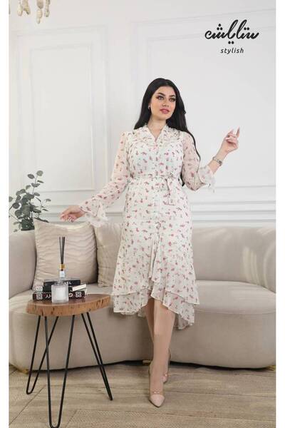 Stylish فستان شيفون مورد بطبقات انيقة