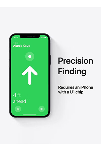 AppleRound مجموعة Apple AirTag من 4 قطع باللون الأبيض