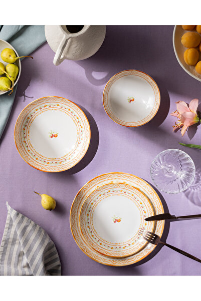 Madame Coco Carmen 6 Kişilik 24 Parça Yemek Takımı - Turuncu